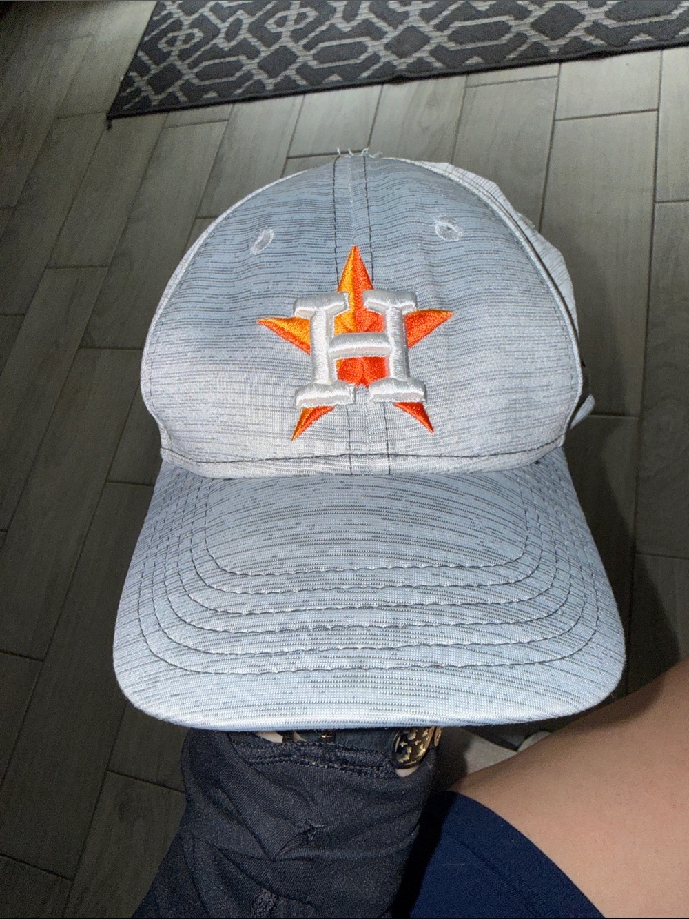 New Era Kids Light Gray and Orange Houston Astros Cap